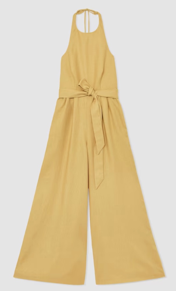 yellow halter jumpsuit